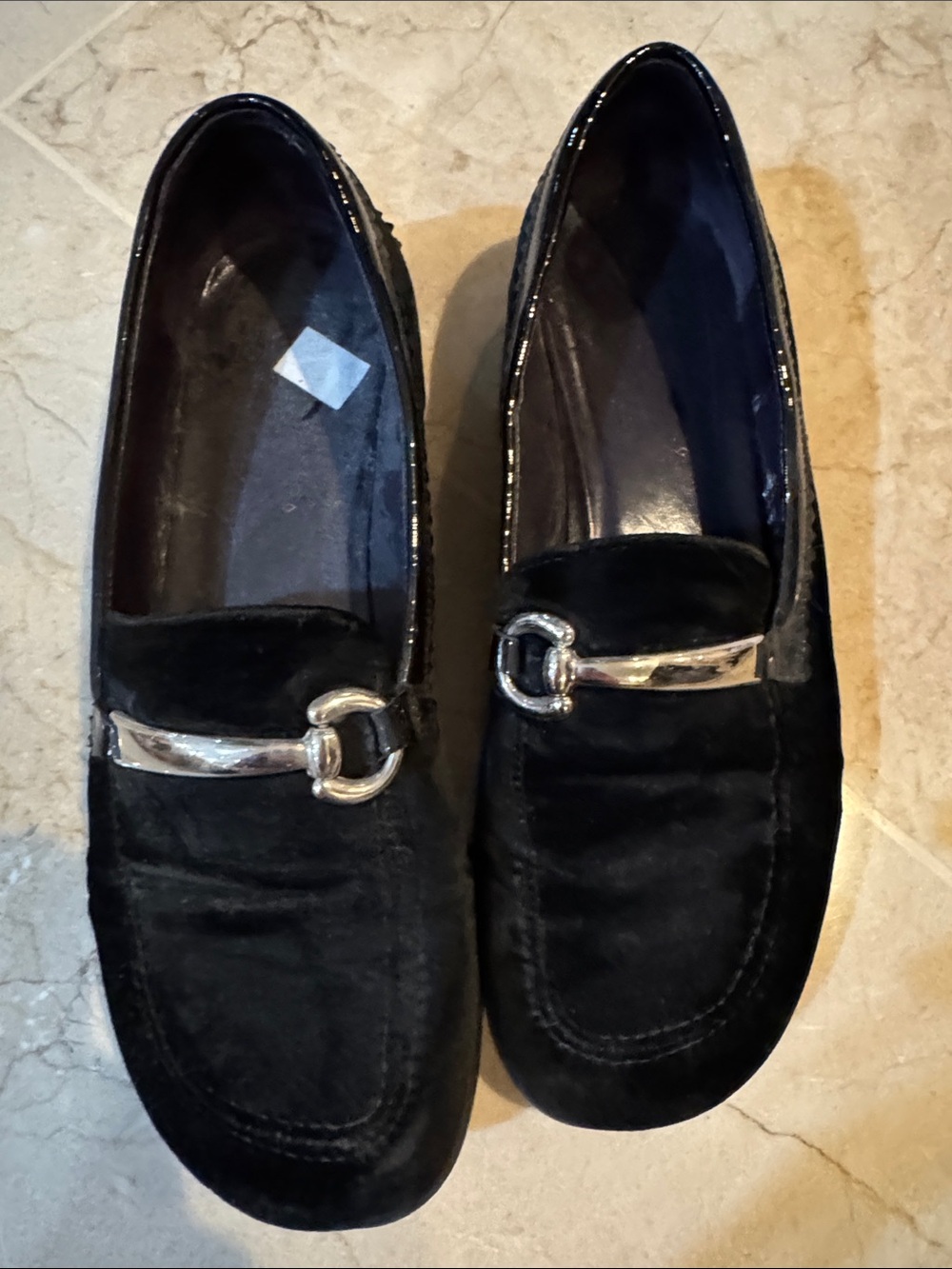 Black Suede Donald plined Loafers with Silver Bit 7.5